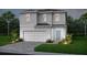 Charming two-story home showcasing a well-manicured lawn, lovely landscaping, and a convenient two-car garage at 15980 Cape Coral Loop, Clermont, FL 34714