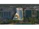 Stunning aerial shot of the modern high-rise building and surrounding area in a beautiful landscape at 322 E Central Blvd # 1008, Orlando, FL 32801
