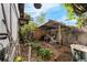 Enclosed backyard features a cozy covered patio, foliage, and block wall, creating a private outdoor oasis at 1000 E Anderson St, Orlando, FL 32801