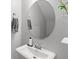 Bright bathroom featuring a large mirror, vanity with sink, and a modern towel rack at 1123 Mahonia Ct, Lake Mary, FL 32746