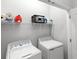 Functional laundry room with modern washer and dryer units at 1123 Mahonia Ct, Lake Mary, FL 32746
