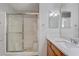 Bathroom featuring a glass-enclosed shower and modern vanity at 1461 Sothell St, The Villages, FL 32162