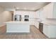 Spacious kitchen with stainless steel appliances, white cabinets and an island with quartz countertops at 2731 Forestdale St, St Cloud, FL 34771