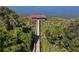 Aerial view of a wooden dock extending over the water and surrounded by lush vegetation, offering serene waterfront access at 2795 Westyn Cove Ln, Ocoee, FL 34761