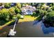 Stunning aerial view of the property showcasing the home, pool, and lakeside location at 4 Island Dr, Lake Mary, FL 32746