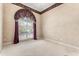 Neutral bedroom with a large window, curtain swag and wall to wall carpeting at 612 Stonefield Loop, Lake Mary, FL 32746