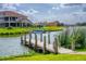 A private wooden dock on the lake, perfect for boating and enjoying waterfront living at 711 Windlass Ct, Kissimmee, FL 34746