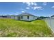 Back exterior view of home, showing covered porch, windows, and fenced yard at 4295 Nw 1St Court Rd, Ocala, FL 34475