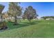 Expansive backyard with scenic golf course views, mature trees, and landscaping at 1900 Nw 57Th Ct, Ocala, FL 34482