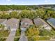Aerial view of a home with mature trees and landscaping in a desirable neighborhood at 213 Hideaway Beach Ln, Kissimmee, FL 34746