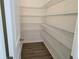 Walk-in pantry featuring wire shelving and hardwood flooring at 2980 Embark Trail, St Cloud, FL 34771