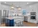 Modern kitchen features stainless appliances, an island with seating, and a built-in oven at 5648 Cedar Chase Dr, St Cloud, FL 34771