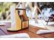 Outdoor dining table with Salt Shack condiments holder and a roll of paper towels at 609 W Osceola St, Clermont, FL 34711