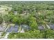 Aerial view of a property nestled among lush trees, showcasing a pool and neighboring houses at 981 Victoria Ter, Altamonte Springs, FL 32701