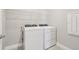 Functional laundry room with a washer, dryer, and storage shelf at 5217 Passion Flower Way, Winter Garden, FL 34787