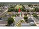 Aerial view of a residential neighborhood showcasing the home's location on a cul-de-sac at 1631 Oak Hill Trl, Kissimmee, FL 34747