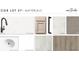 Selection of design materials for the home, including countertops, flooring, tiles, and fixtures at 22117 Amberbush Court, Mount Dora, FL 32757