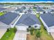 Birds eye view of a charming one-story home with two car garage and a beautifully landscaped lawn at 408 Lily Ln, Davenport, FL 33837