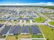A high aerial view shows a sprawling neighborhood with neatly arranged homes and streets at 408 Lily Ln, Davenport, FL 33837