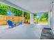 Covered patio features a spacious area, outdoor seating, and a view of the green backyard at 511 S Alder Ave, Orlando, FL 32807