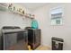 Laundry room featuring modern black appliances and storage at 5248 Royal Point Ave, Kissimmee, FL 34746