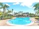 Community pool area with sun loungers, palm trees, and brick deck at 9126 Shadowbrook Trl, Orlando, FL 32825