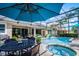 Beautiful pool area with covered lanai, outdoor dining, and a relaxing spa at 9126 Shadowbrook Trl, Orlando, FL 32825