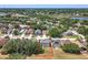 Aerial view of a suburban neighborhood with well-maintained homes, mature trees, and a clear view of property lines at 1225 Greenley Ave, Groveland, FL 34736