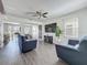 Cozy living room with modern furnishings, stylish decor, and hardwood floors at 1225 Greenley Ave, Groveland, FL 34736