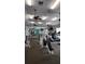 Well-lit gym with ample equipment, ceiling fans, and a mirrored wall to enhance the workout experience at 528 Bridgeford Crossing Blvd, Davenport, FL 33837