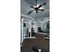 Well-equipped gym features a mirrored wall, ample weight machines and a ceiling fan for added comfort at 528 Bridgeford Crossing Blvd, Davenport, FL 33837