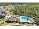 Aerial view of community pool with surrounding homes and green space at 10002 Brown Burrow St, Orlando, FL 32829