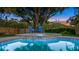 Inviting in-ground pool and spa with seating area, surrounded by lush landscaping and mature trees at 1027 Dees Dr, Oviedo, FL 32765
