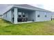 Covered patio with an outdoor dining set, great for entertaining in the spacious backyard at 1412 Brentwood Dr, Kissimmee, FL 34746