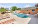 Backyard in-ground pool with a shed for storage at 2945 Juniper Dr, Edgewater, FL 32141