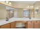 Bathroom with double sink vanity, decorative fixtures, and shower-tub combo at 3331 Morelyn Crest Cir, Orlando, FL 32828