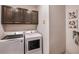 Well-organized laundry room with modern front load washer and dryer and plenty of storage at 3529 Yarian Dr, Haines City, FL 33844