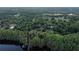 Aerial perspective showing water access and tree coverage at 6037 Lake Erie Rd, Groveland, FL 34736