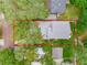 Aerial view of the house with a red outlined property line showing the yard and roof of the home at 811 Laurel Ave, Orlando, FL 32803