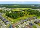 Scenic neighborhood aerial shot highlighting the baseball field near the community at 1910 Donahue Dr, Ocoee, FL 34761