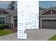 Detailed first floor layout with kitchen, living room, bedrooms, and ample closet space at 1910 Donahue Dr, Ocoee, FL 34761