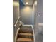 Carpeted stairs with a handrail leading to the next level of the home at 2753 Monticello Way, Kissimmee, FL 34741