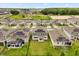 Aerial view showcasing community homes with manicured lawns, solar panels and an enclosed patio, ideal for outdoor living at 4216 Jespersen St, Apopka, FL 32712