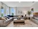 Spacious living room features large windows, a comfortable gray sectional sofa, and a stylish decor at 7225 Nottingham Reel Ct, St Cloud, FL 34773