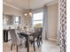 Elegant dining room featuring modern decor, large windows, and stylish grey curtains at 7237 Nottingham Reel Ct, St Cloud, FL 34773