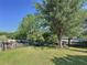 A sprawling backyard featuring verdant grass and mature trees at 827 Princeton Dr, Clermont, FL 34711