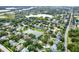 Expansive aerial view of a residential neighborhood featuring tree-lined streets, community lakes, and well-maintained homes at 849 Shadowmoss Dr, Winter Garden, FL 34787