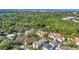 Expansive aerial view featuring a dense canopy of trees with houses scattered among them, and a cityscape in the distance at 1251 Arlington Pl, Winter Park, FL 32789