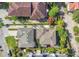Bird's-eye view of houses with well-maintained landscaping, driveways, and manicured lawns at 1251 Arlington Pl, Winter Park, FL 32789