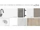 Design selections for kitchen and bathroom, including tile and countertop samples at 15489 Hamlin Park Drive, Winter Garden, FL 34787